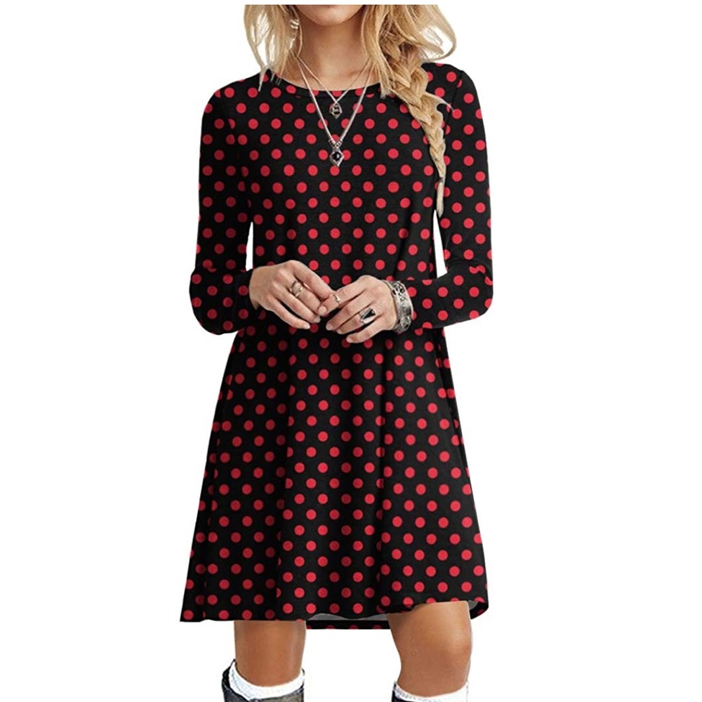 POPYOUNG polkadot fitted mini skirt dress career casual boutique flirty sz M NWT